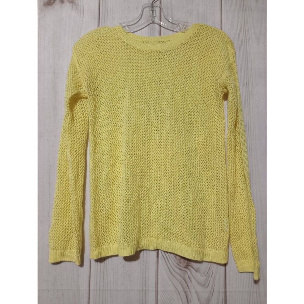 Children's Place‎ Sweater Girls 14 Yellow Crew Neck Open Weave